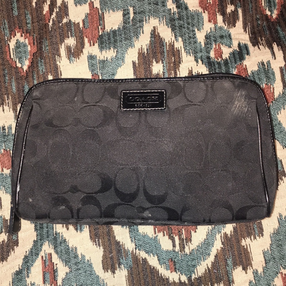 Authentic Black Coach Cosmetic Bag